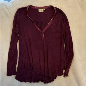 Elegant Burgundy Long Sleeve Blouse